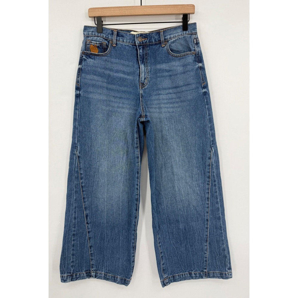 Gloria Vanderbilt x Christian Siriano Jeans 2 Blue Wide‎ Leg Crop Denim Pants